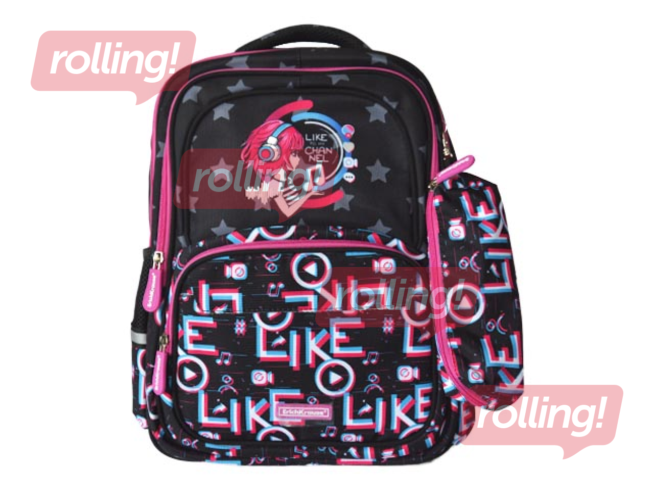 Skolas komplekts ErichKrause SchoolLine, Top Blogger, 20 L, mugursoma, penālis