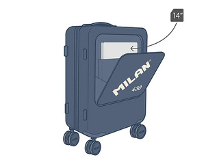 Koferis rokas bagāžai Milan, zils, 55x40x23cm