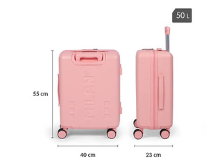 Carry-on suitcase Milan, pink, 55x40x23cm