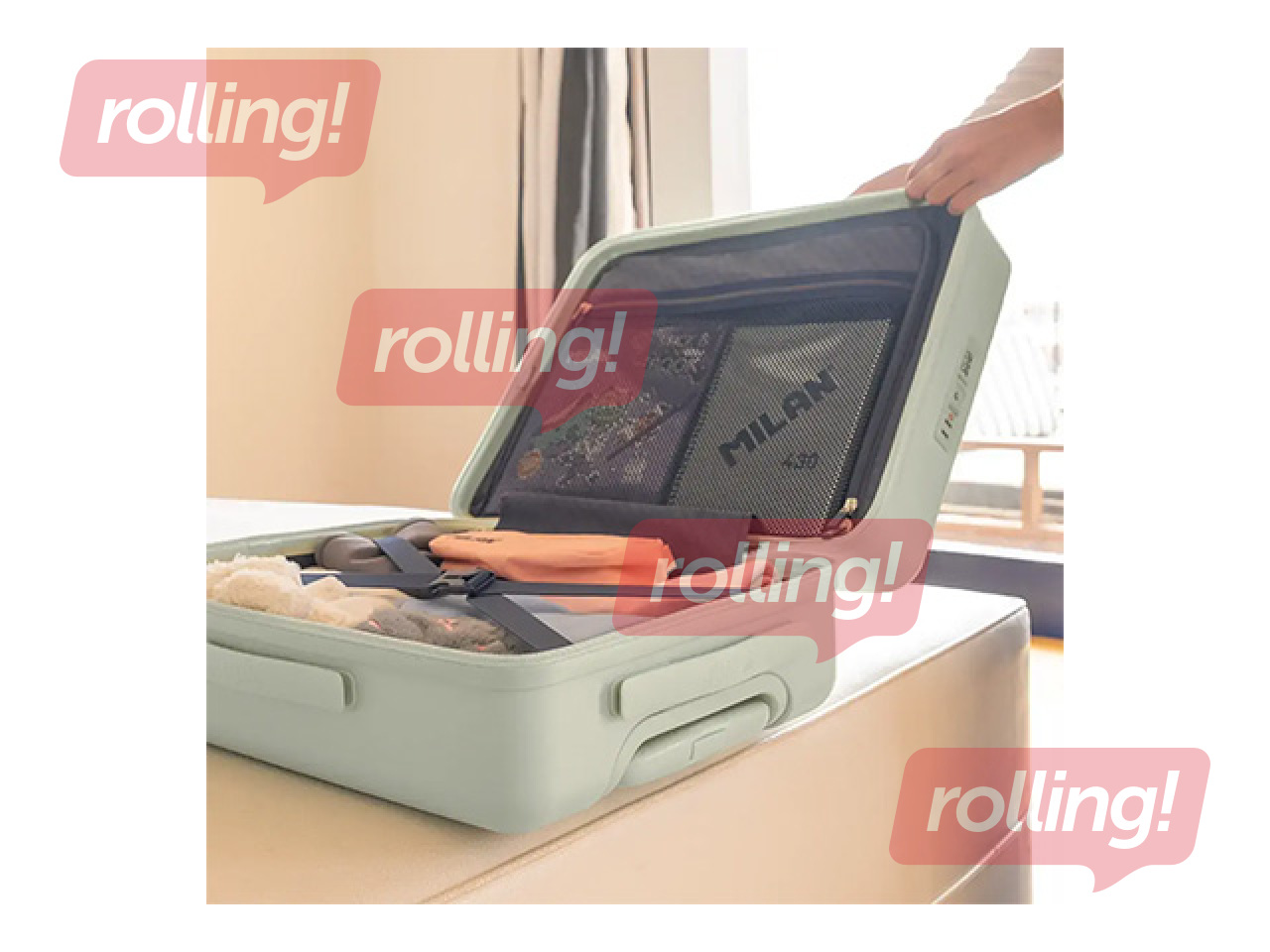 Koferis rokas bagāžai Milan, zaļš, 55x40x23cm