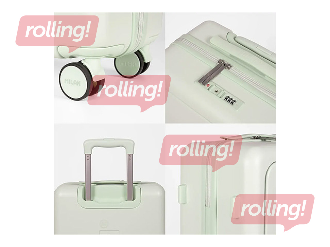 Koferis rokas bagāžai Milan, zaļš, 55x40x23cm