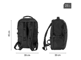Mugursoma Milan, Shadow, melna, 25l
