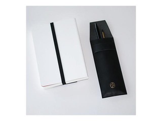 Pencil case, artificial leather, black