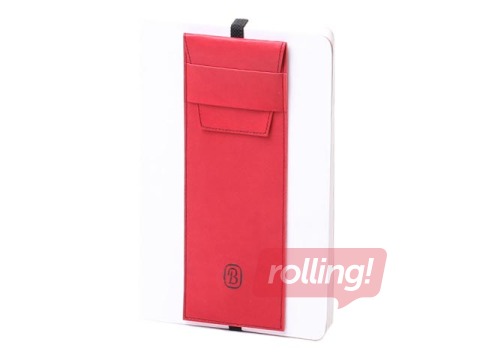 Pencil case, artificial leather, gold, red