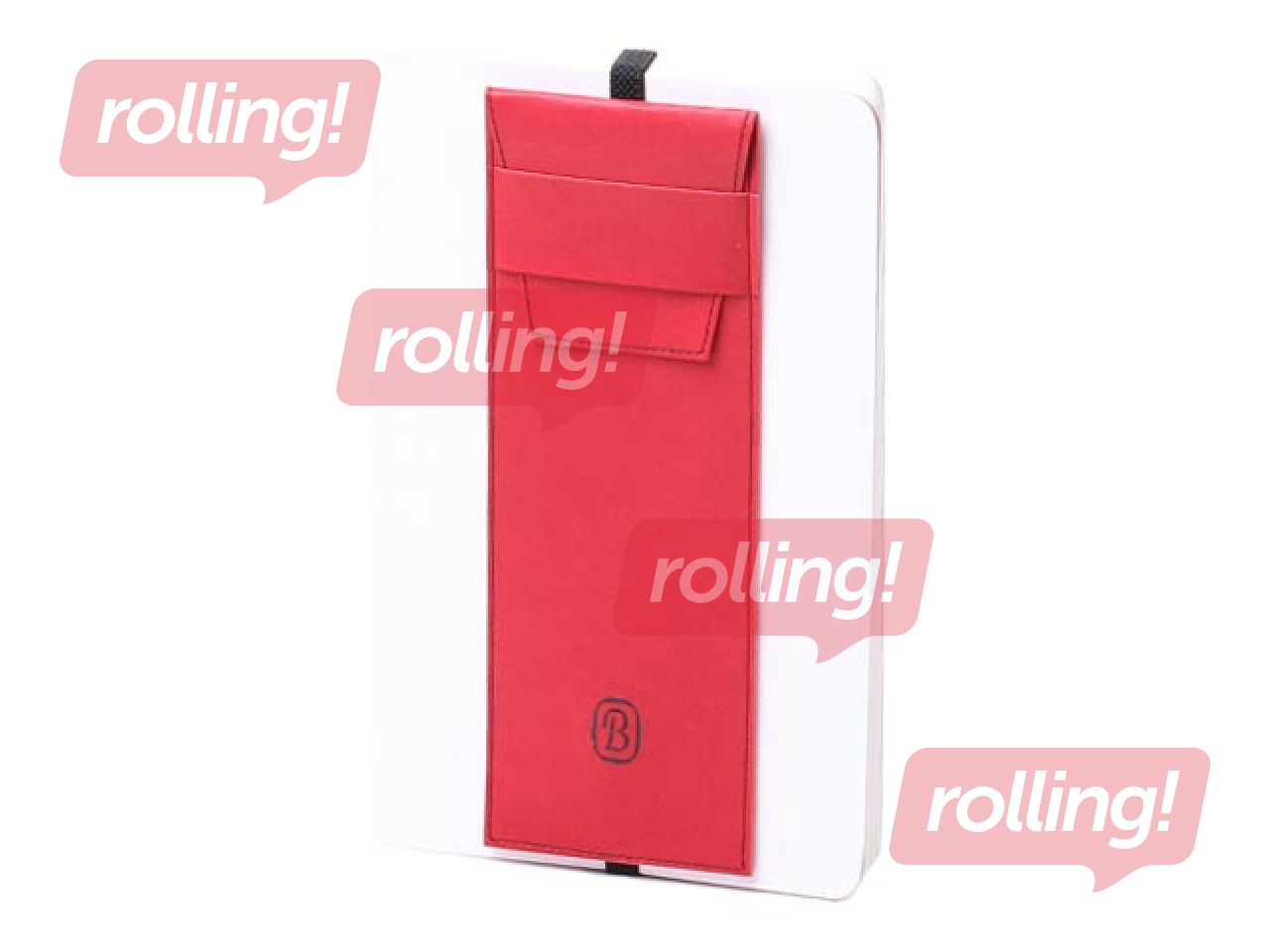 Pencil case, artificial leather, gold, red