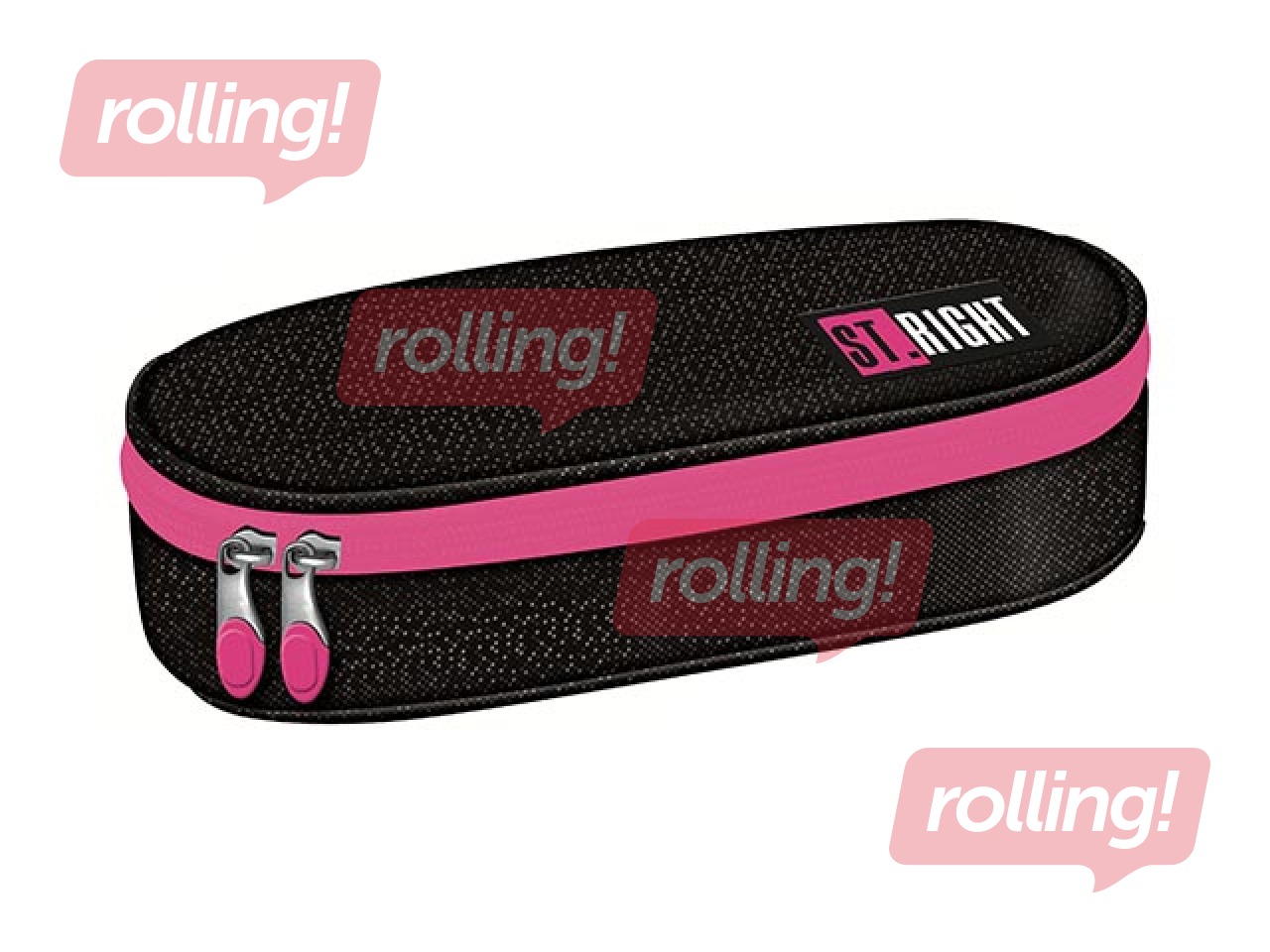 Pencil case St.Right Black Glitter