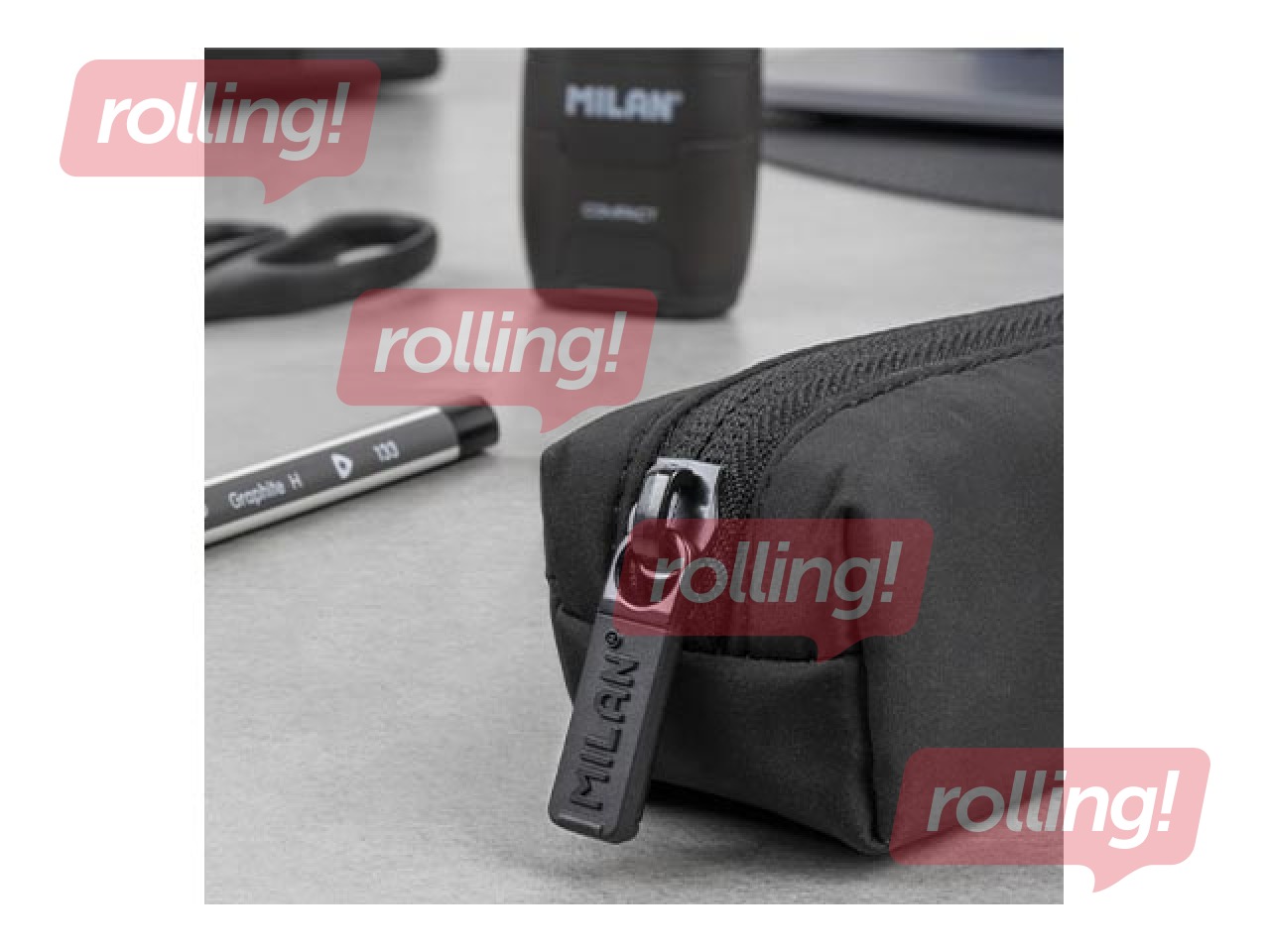 Pencil case Milan Mini Shadow, black