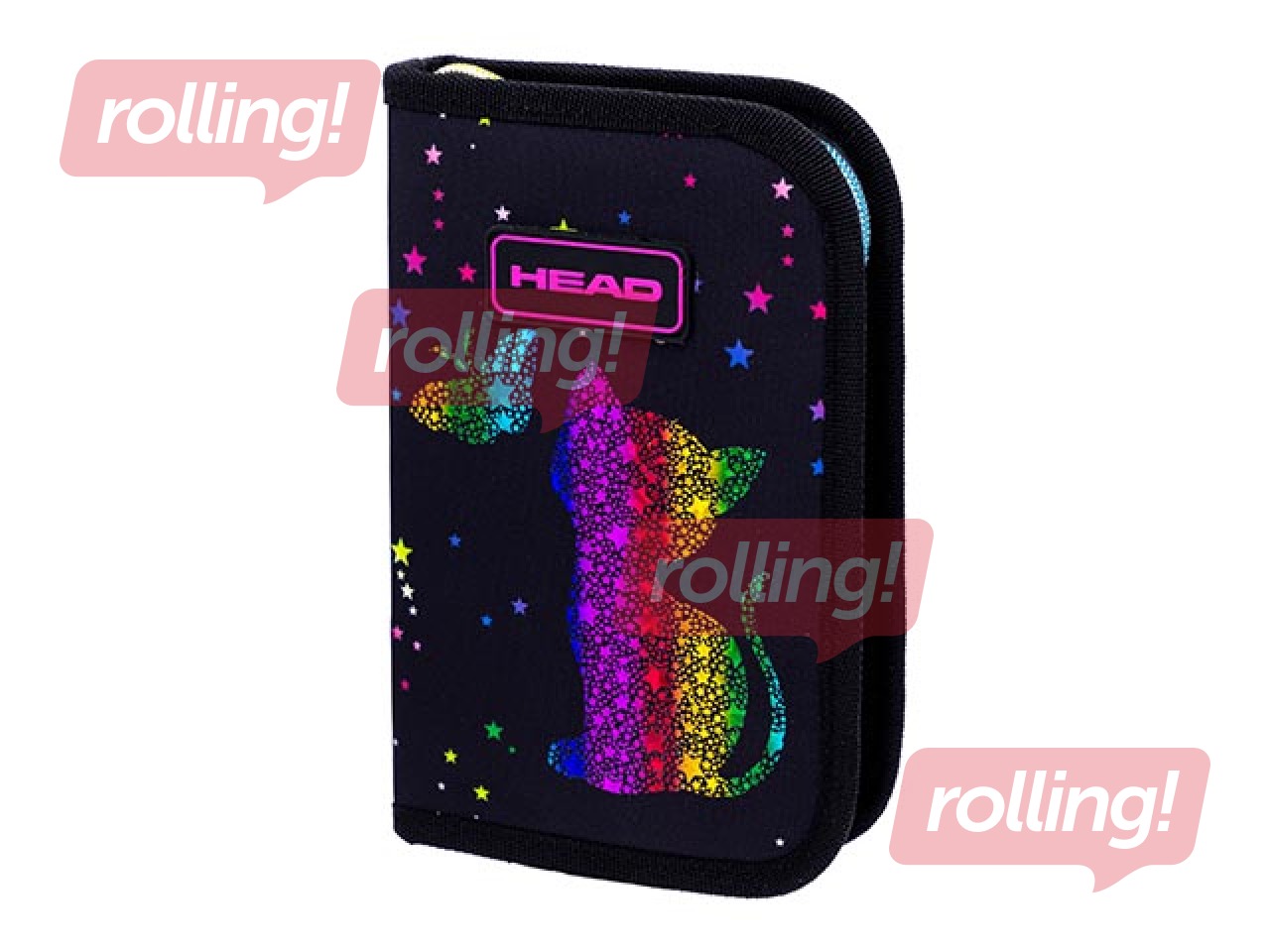 Pencil case with flaps Astra, Head, Golden Effect Rainbow Kitty