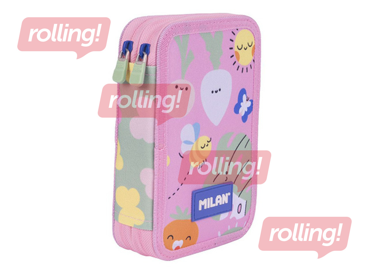 Pencil case Milan, Green&Grow, two-compartment, with accessories