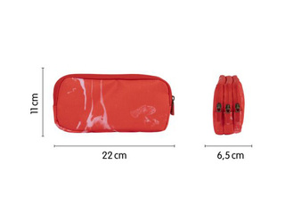 Pecil case Milan Lava, 3-zip, red