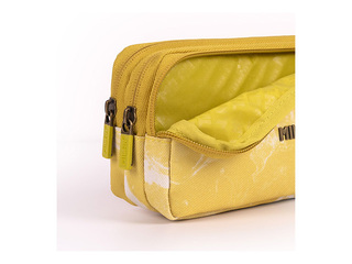 Pecil case Milan Lava, 3-zip, yellow