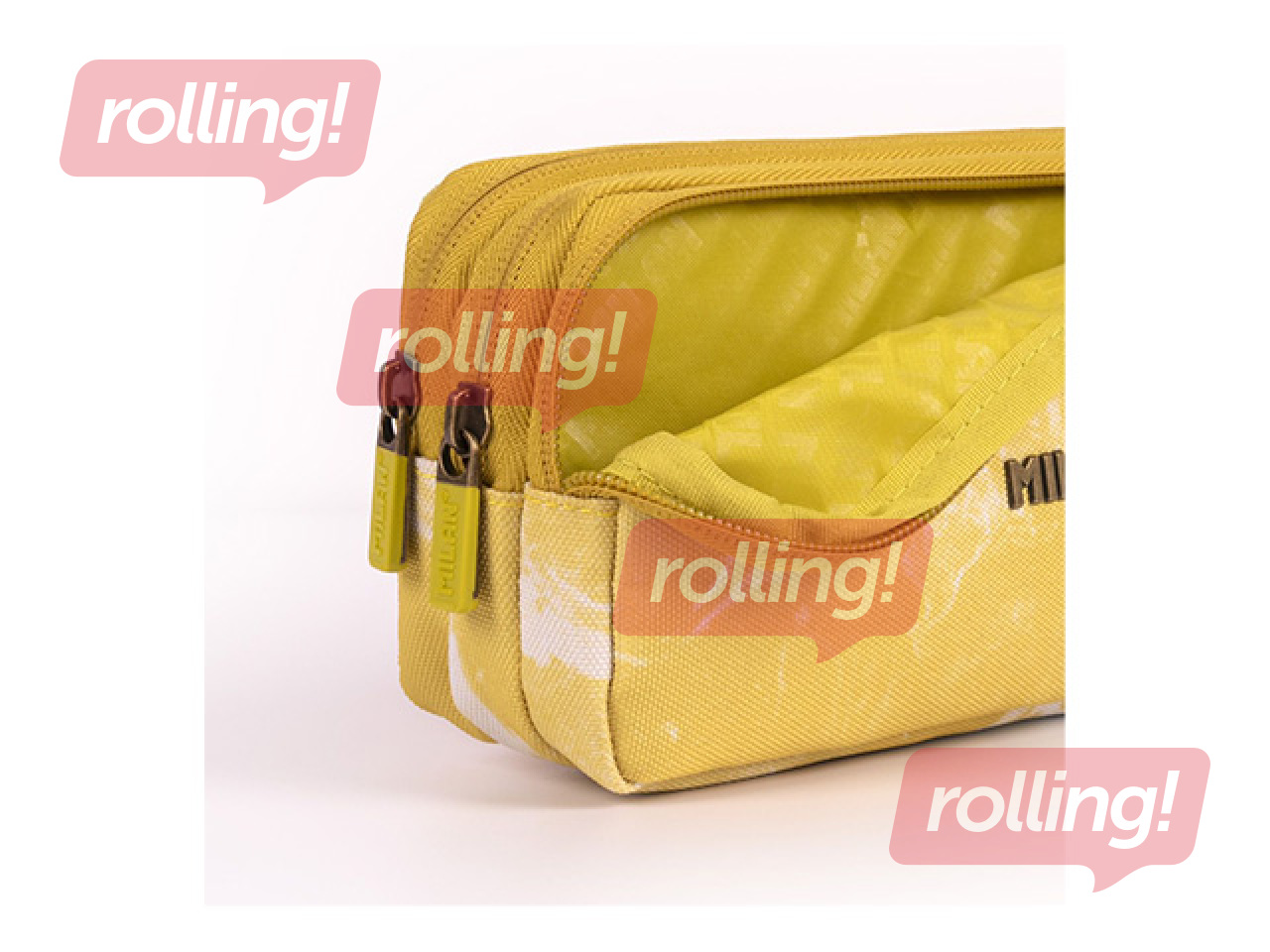 Pecil case Milan Lava, 3-zip, yellow