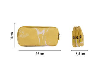 Pecil case Milan Lava, 3-zip, yellow