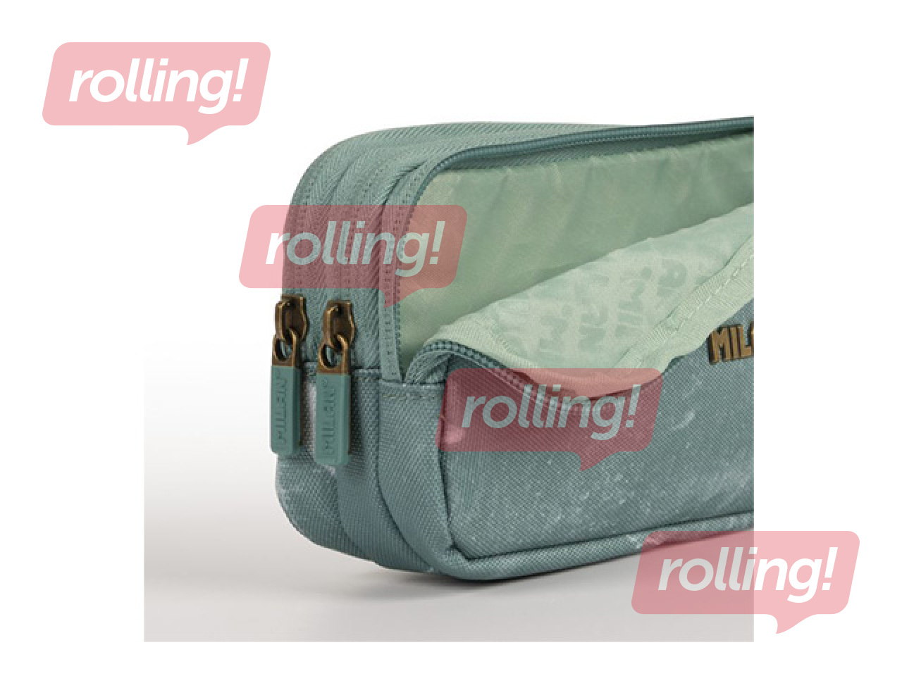 Pecil case Milan Lava, 3-zip, green