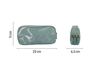 Pecil case Milan Lava, 3-zip, green