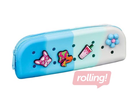 Pencil case Charm, silicone, blue