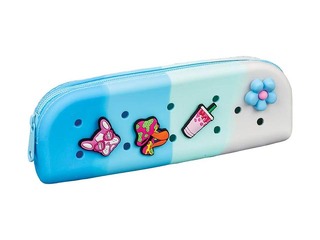 Pencil case Charm, silicone, blue