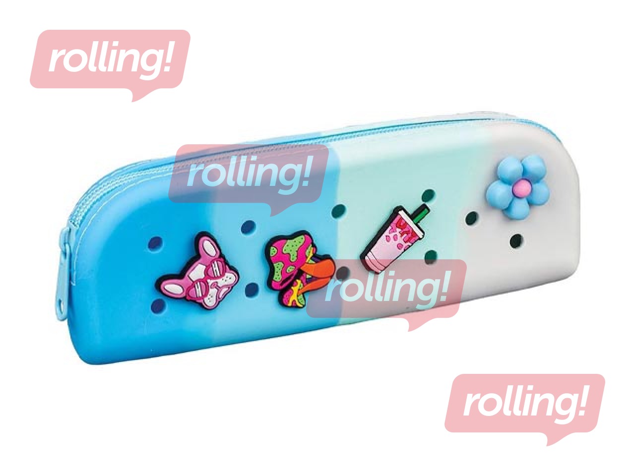 Pencil case Charm, silicone, blue