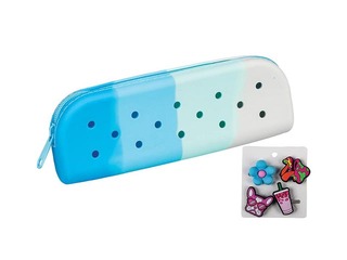 Pencil case Charm, silicone, blue
