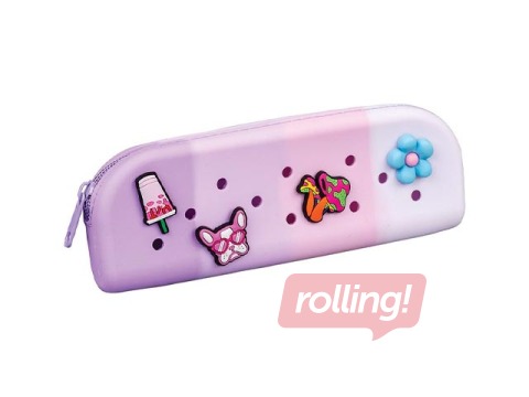 Pencil case Charm, silicone, purple