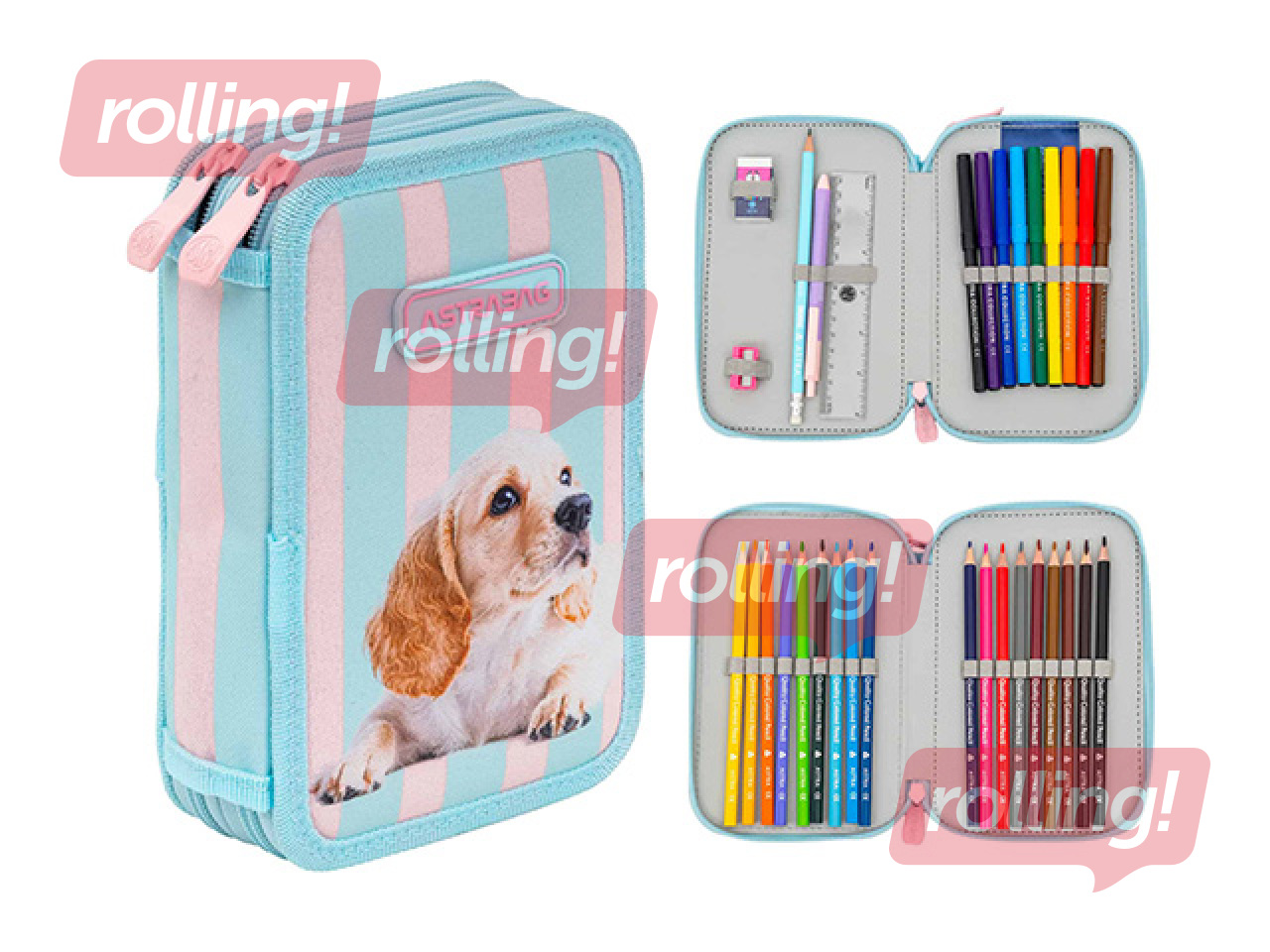 Penālis Astra, Puppy Line, 2-daļīgs, ar piederumiem