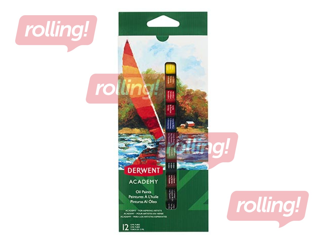 Eļļas krāsas Derwent, 12x12ml