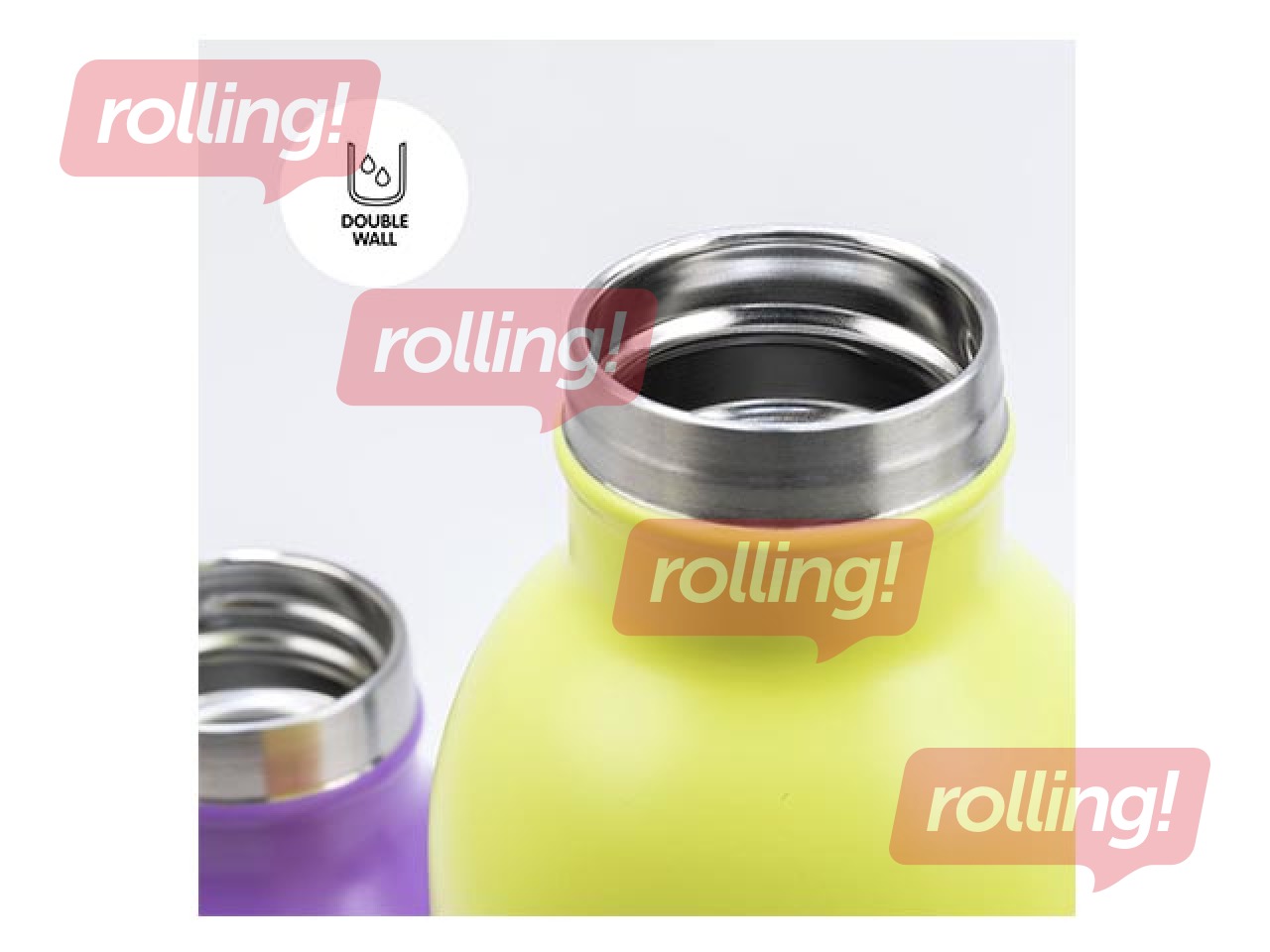 Stainless steel isothermal bottle Milan Sunset, 591ml, yellow- pink