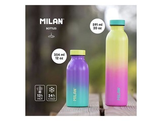 Ūdens pudele Milan Sunset, 591ml, nerūsējošā tērauda, dzeltenā- rozā krāsā