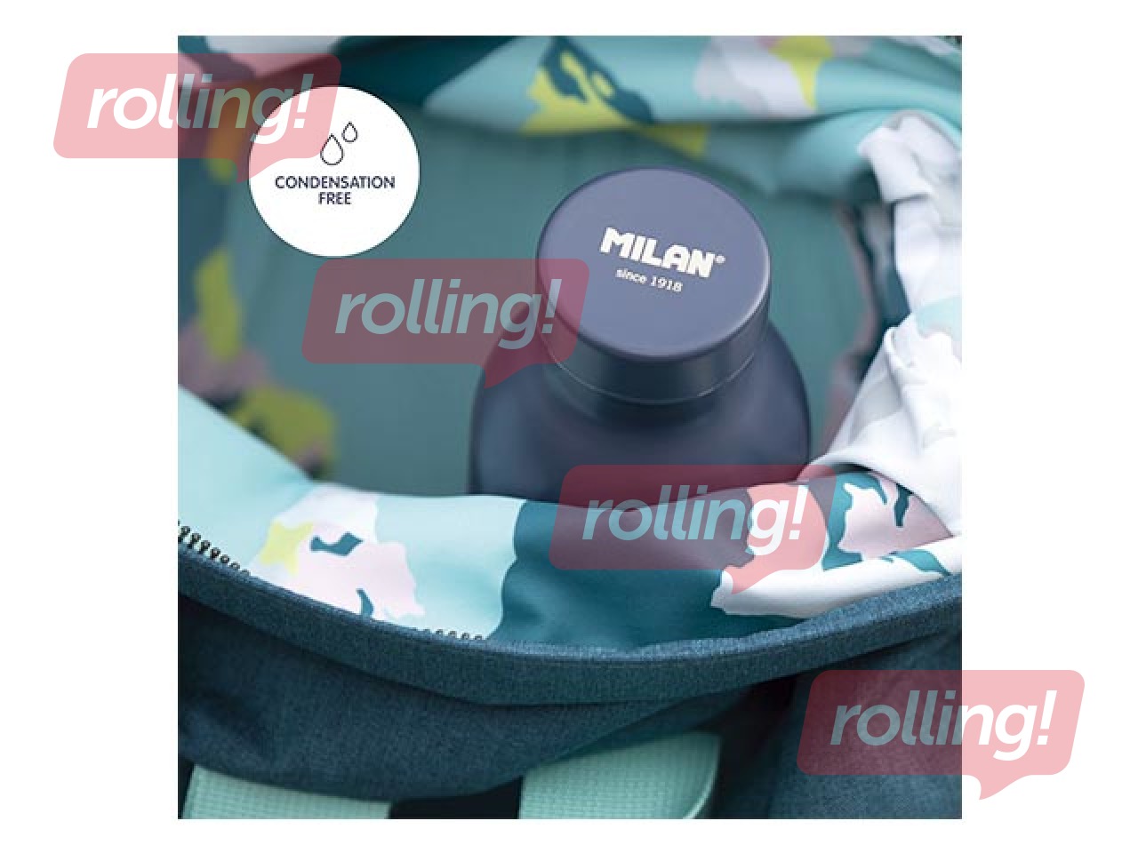 Ūdens pudele Milan 591ml, nerūsējošā tērauda, tumši zilā krāsā