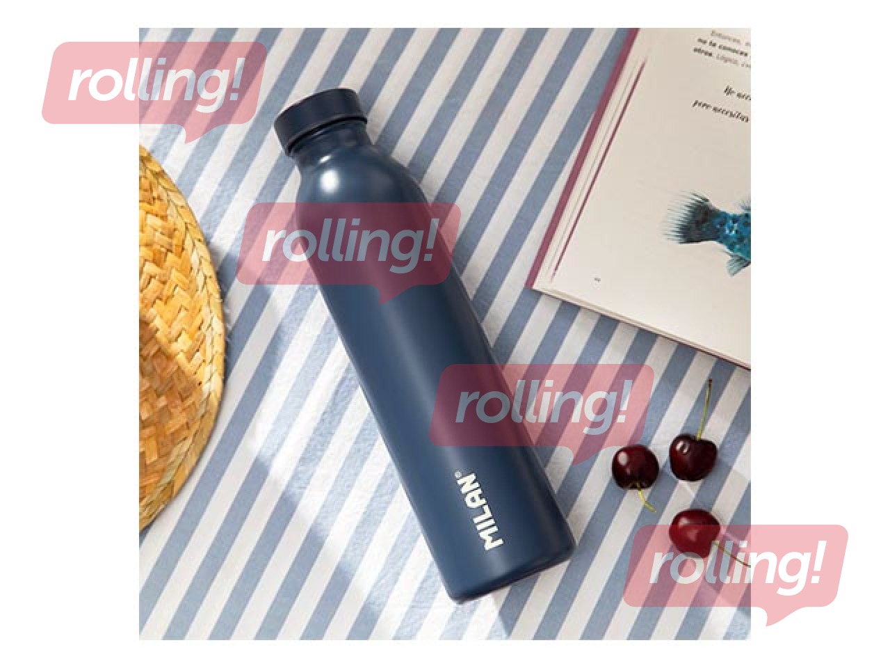 Ūdens pudele Milan 591ml, nerūsējošā tērauda, tumši zilā krāsā
