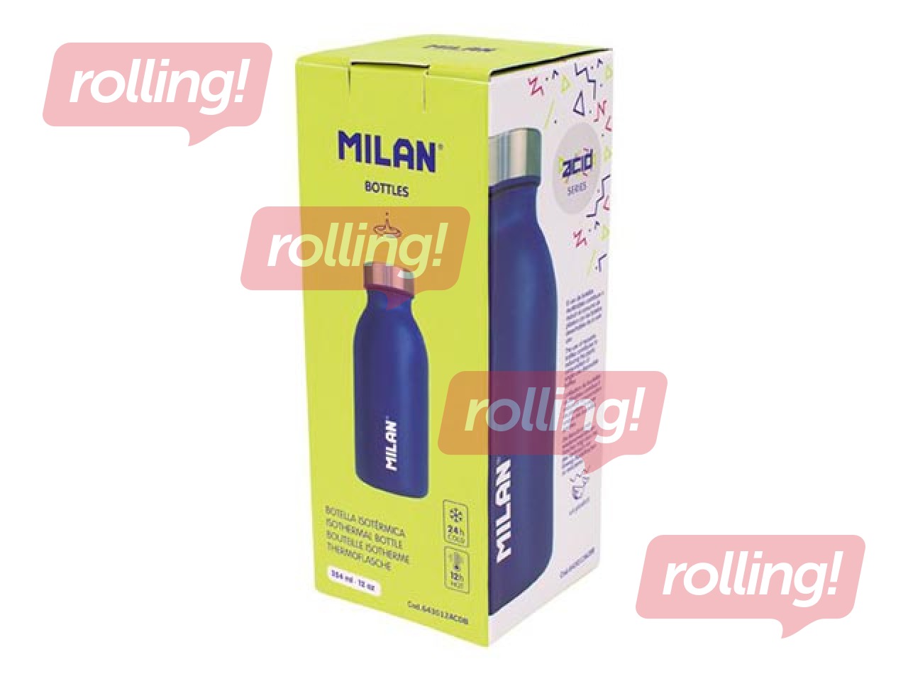 Бутылка для воды Milan Acid 350мл, нержавеющая сталь, синая