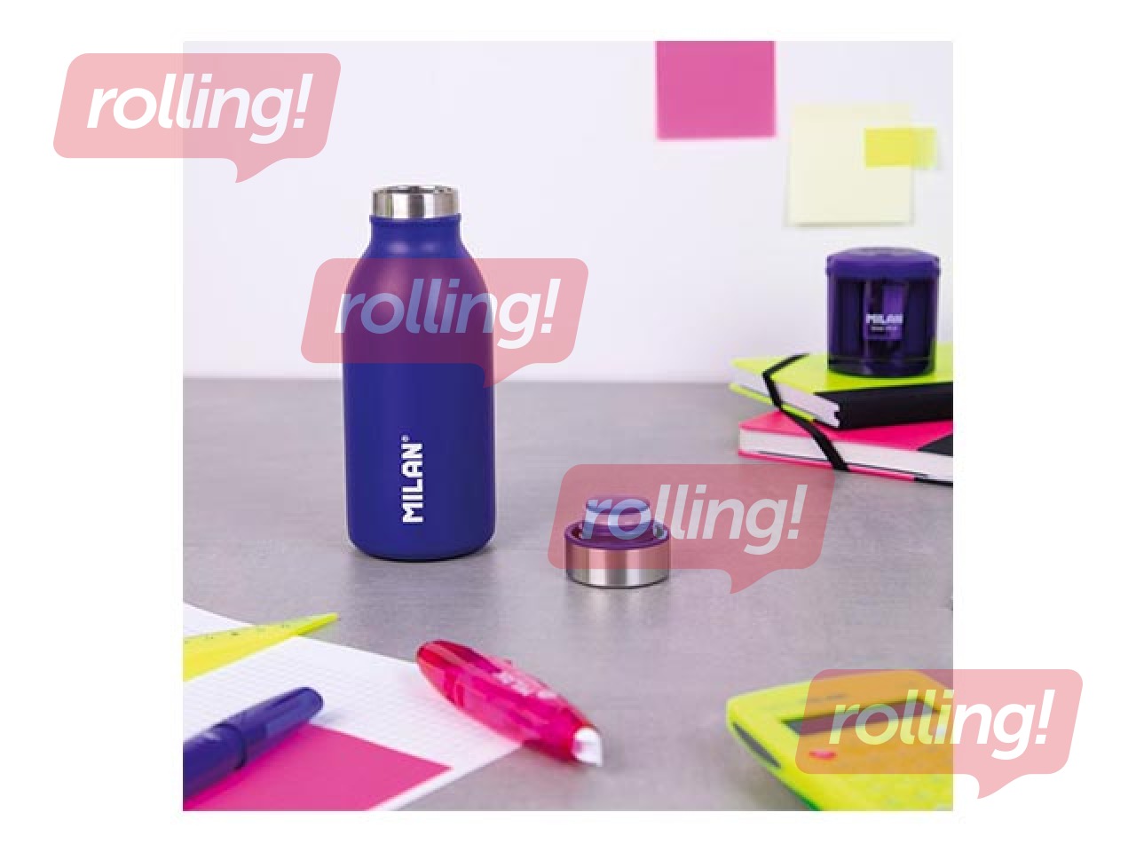 Бутылка для воды Milan Acid 350мл, нержавеющая сталь, синая