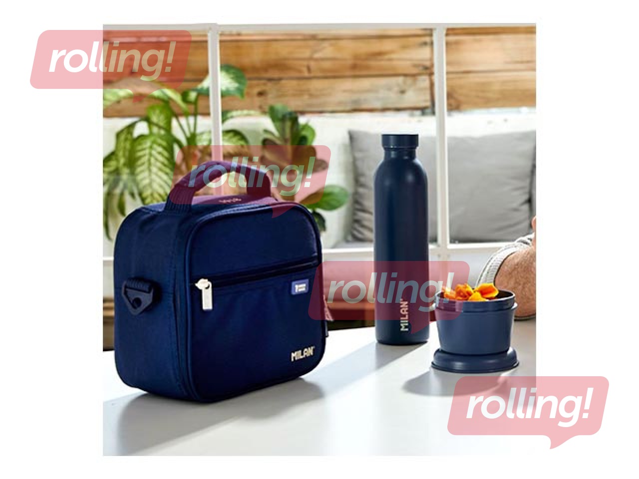 Isothermal food bag Milan 1918, 3,5l, with 3 lunch boxes, navy blue