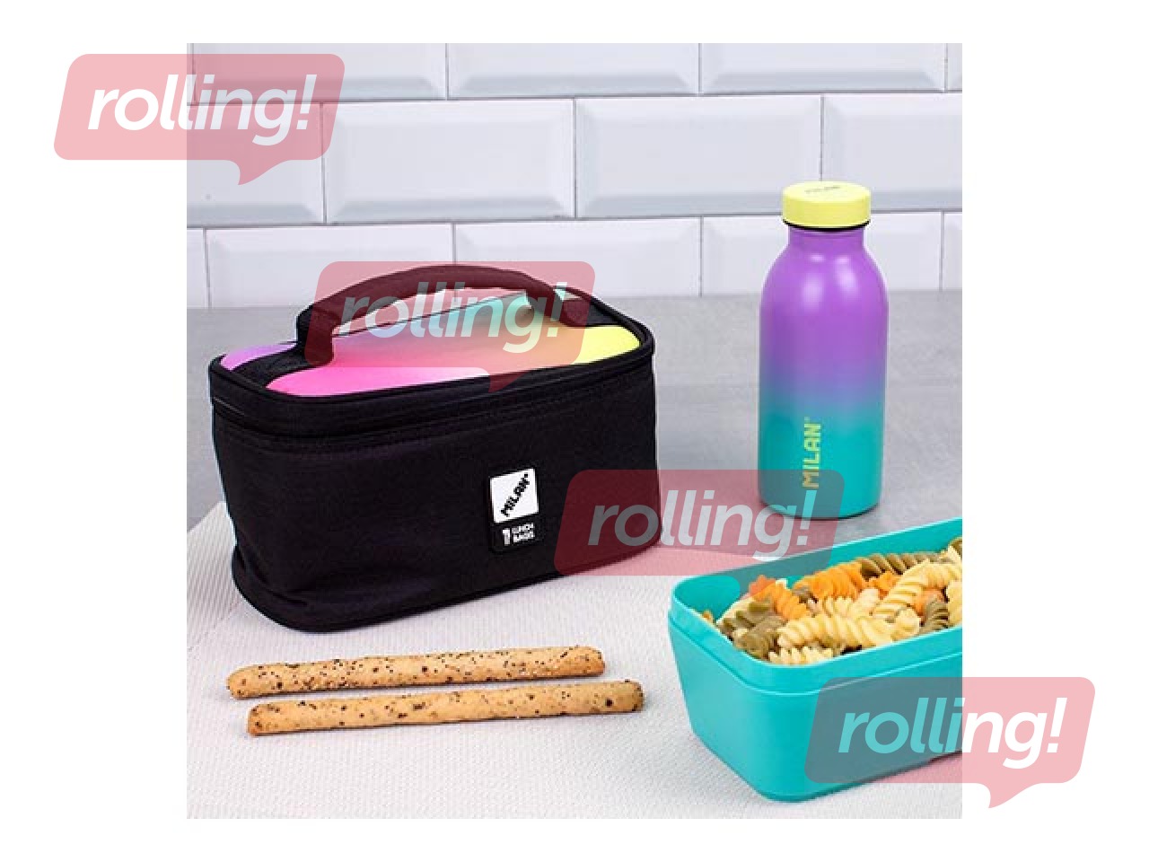 Izotermiska soma Milan Sunset ar pusdienu kastīti, 1.5l, melna