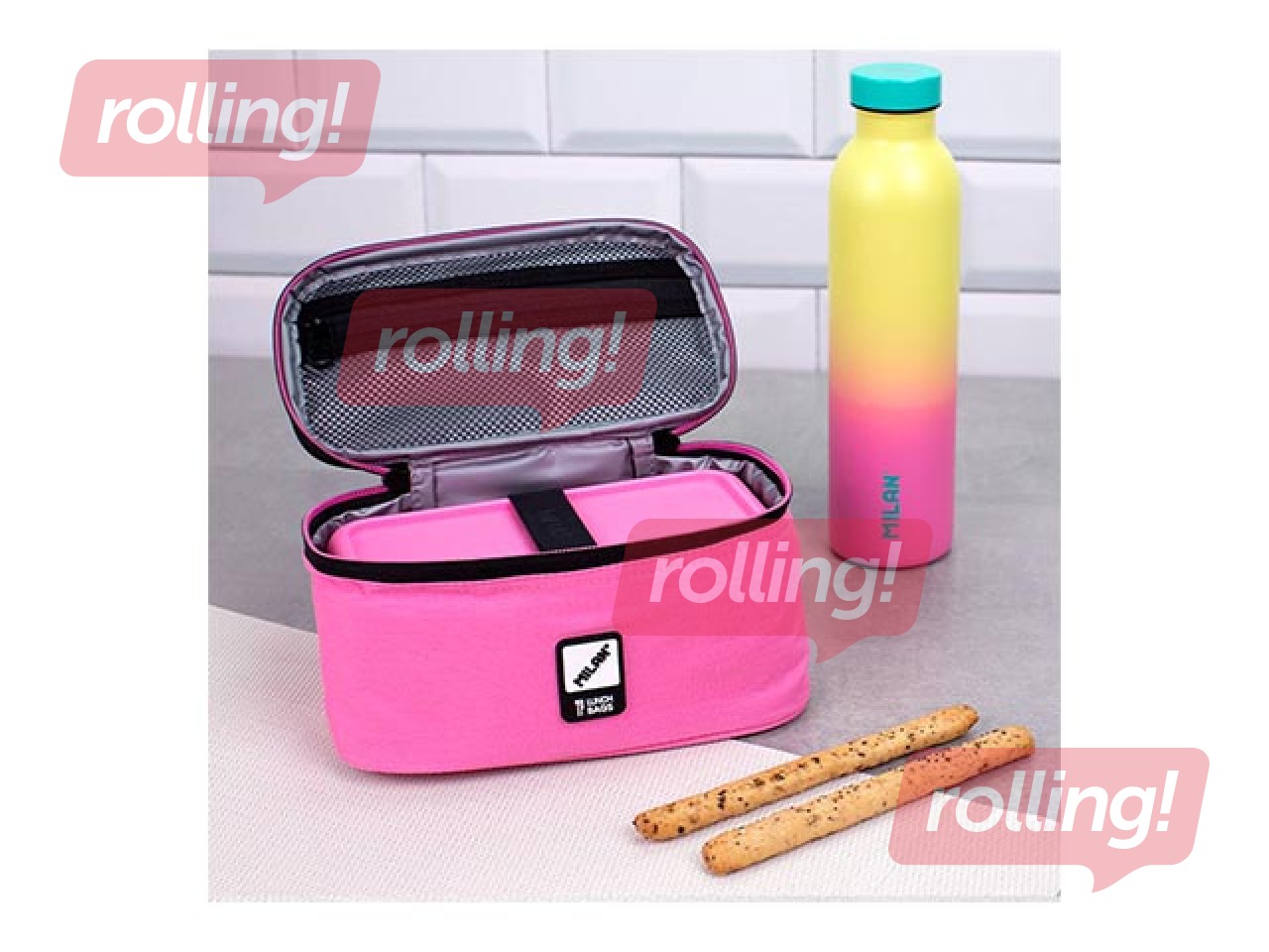 Izotermiska soma Milan Sunset ar pusdienu kastīti, 1.5l, rozā