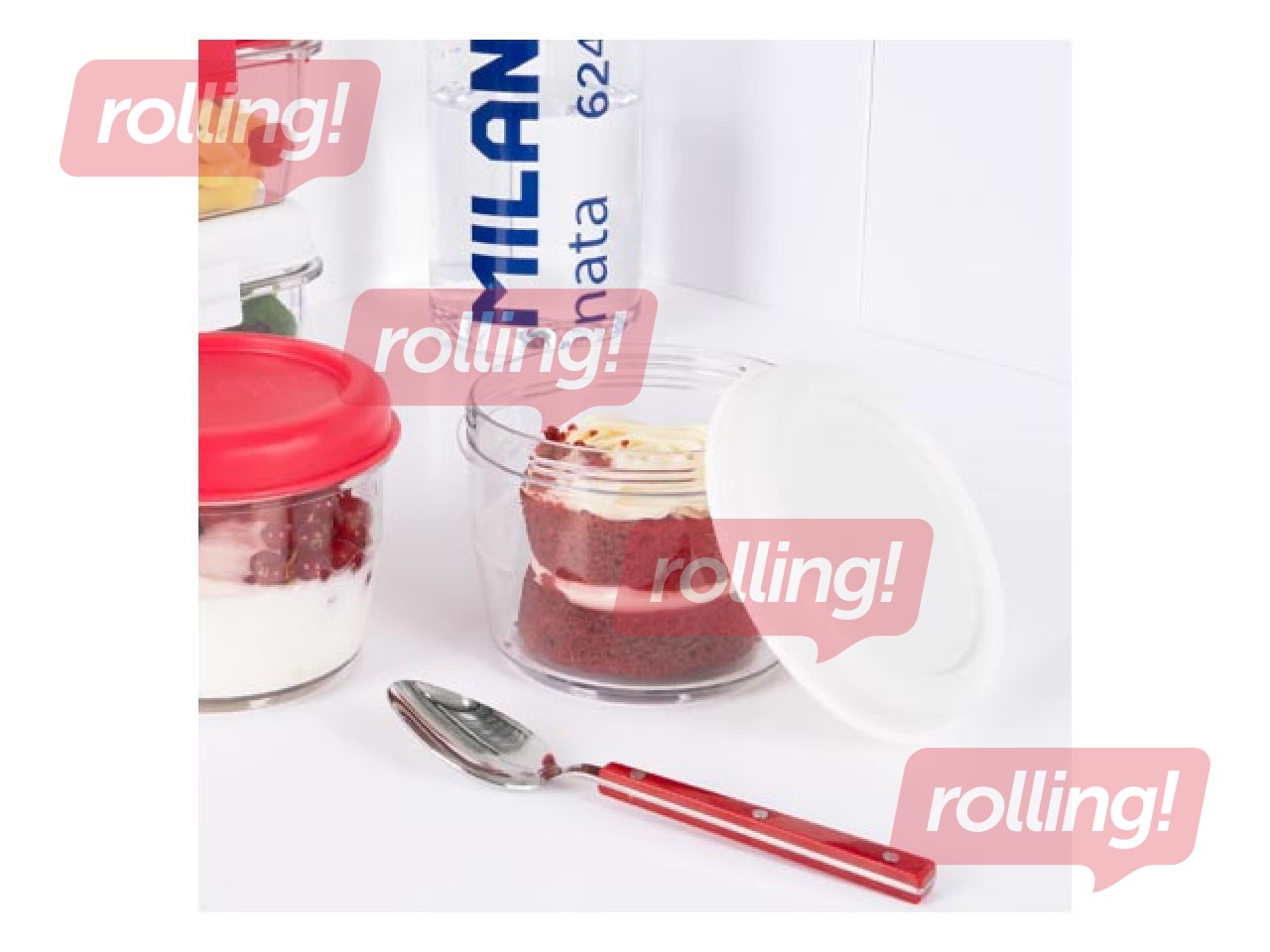 Pusdienu kaste Milan, Nata, apaļa, hermētiska, caurspīdīga ar baltu vāku, 0.5l