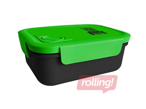 Lunch box St. Right, Black&Green, rectangular, 1.2l