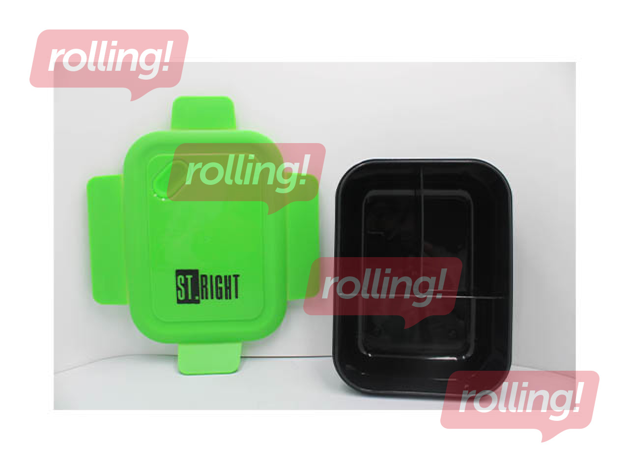 Lunch box St. Right, Black&Green, rectangular, 1.2l