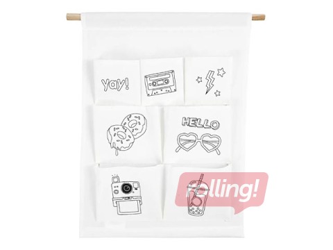Hanging Organiser, 7 pockets, white
