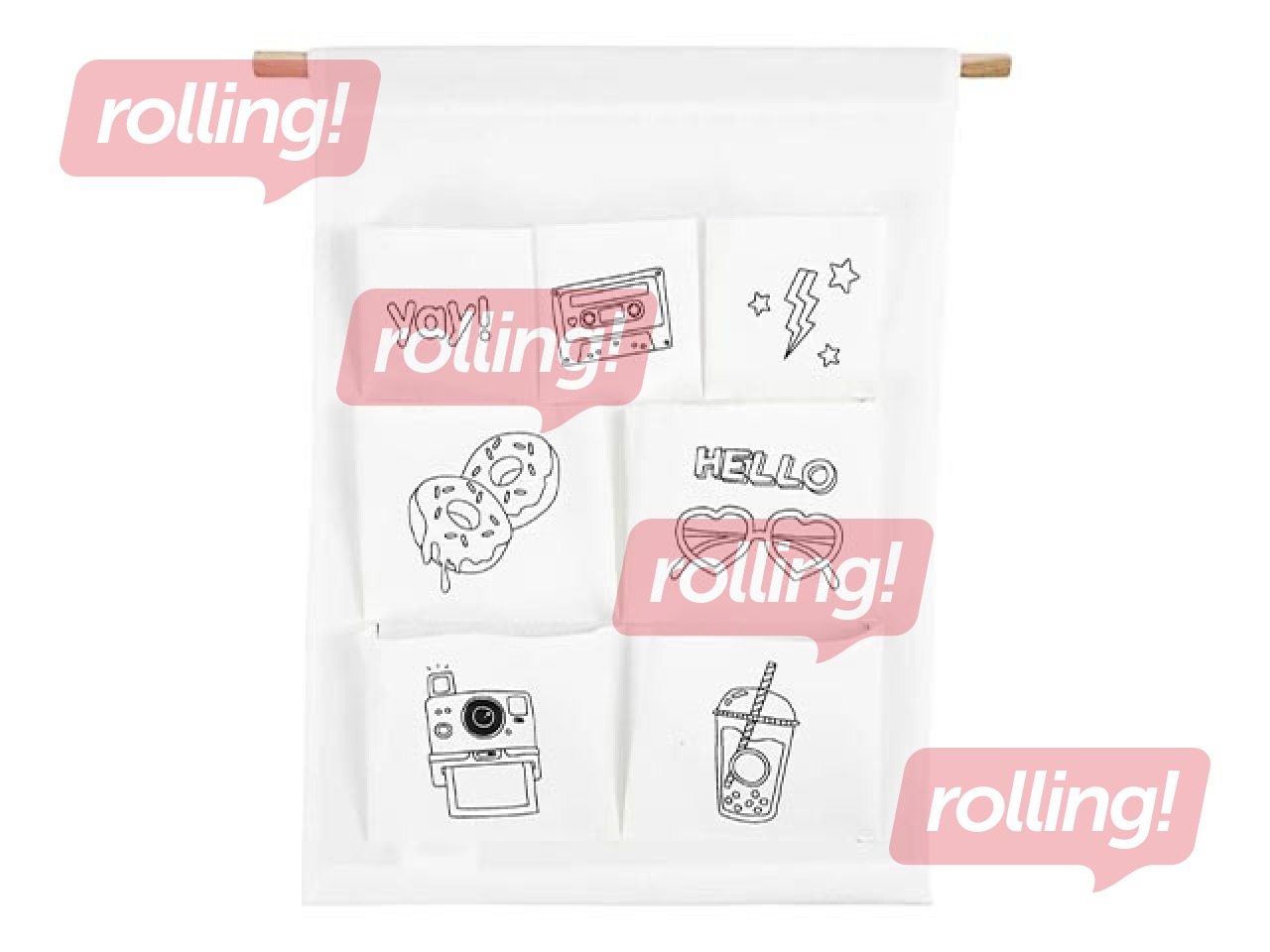 Piekaramais organizators, 7 kabatas, balts