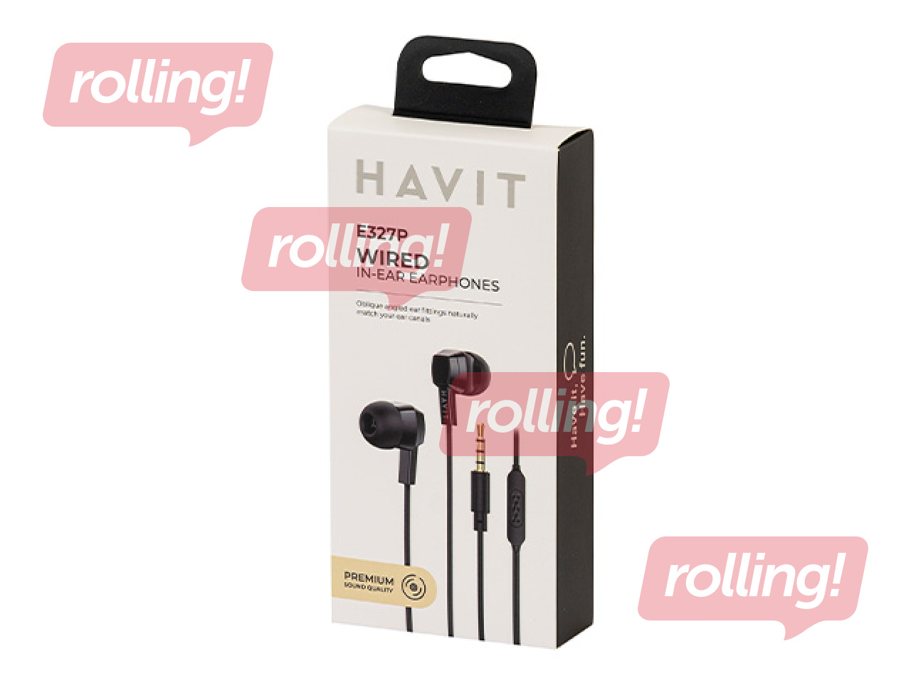 Headphones with microphone HAVIT E327, black