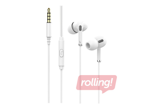 Headphones with microphone HAVIT E306, white