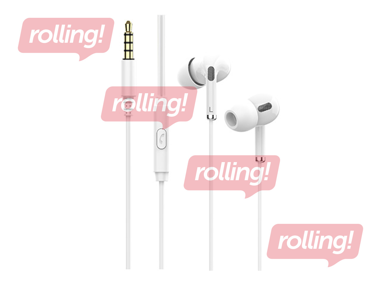 Headphones with microphone HAVIT E306, white