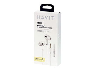 Headphones with microphone HAVIT E306, white
