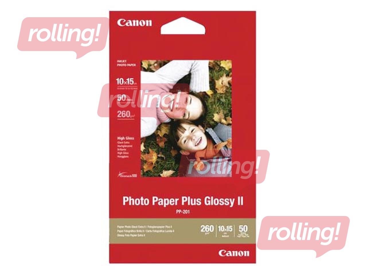 Foto papīrs Canon Photo Paper Plus Glossy II PP-201, 10x15cm, 260 g/m² (50 loksnes)