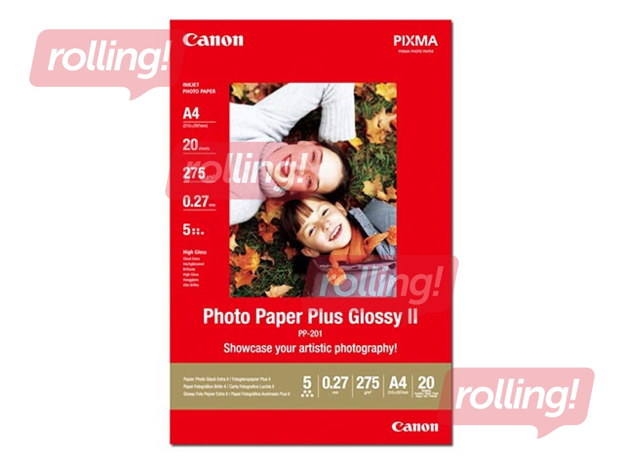 Foto papīrs Canon Photo Paper Plus Glossy II PP-201, 275 g/m², 20 loksnes