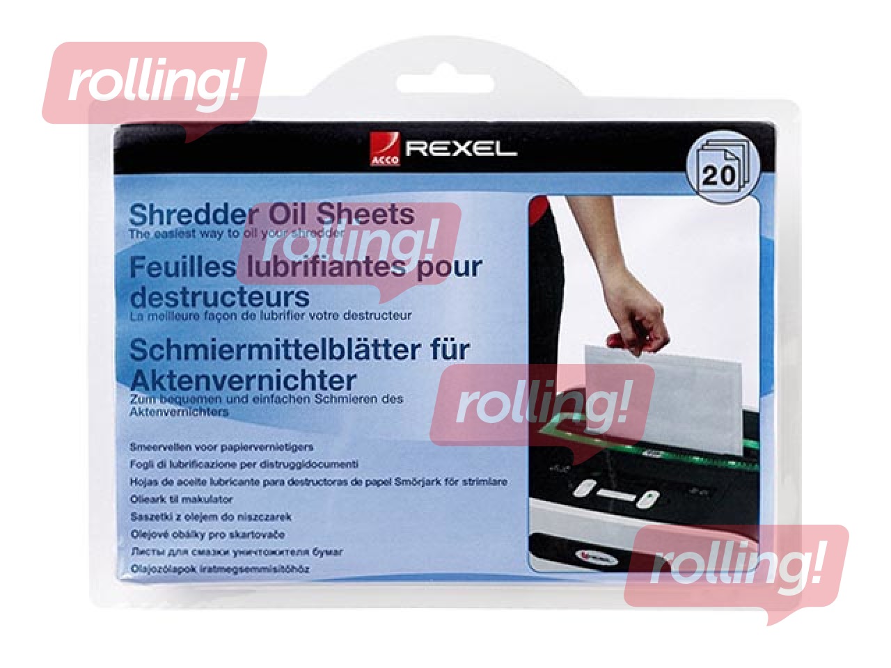 Масляные салфетки для шредера Rexel, формата А5, 12 листов в упаковке