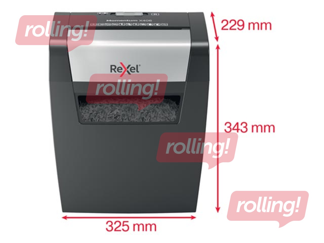 Dokumentu smalcinātājs Rexel Momentum X406, P4 + DĀVANA! Pērc papīra smalcinātāju un saņem dāvanu!