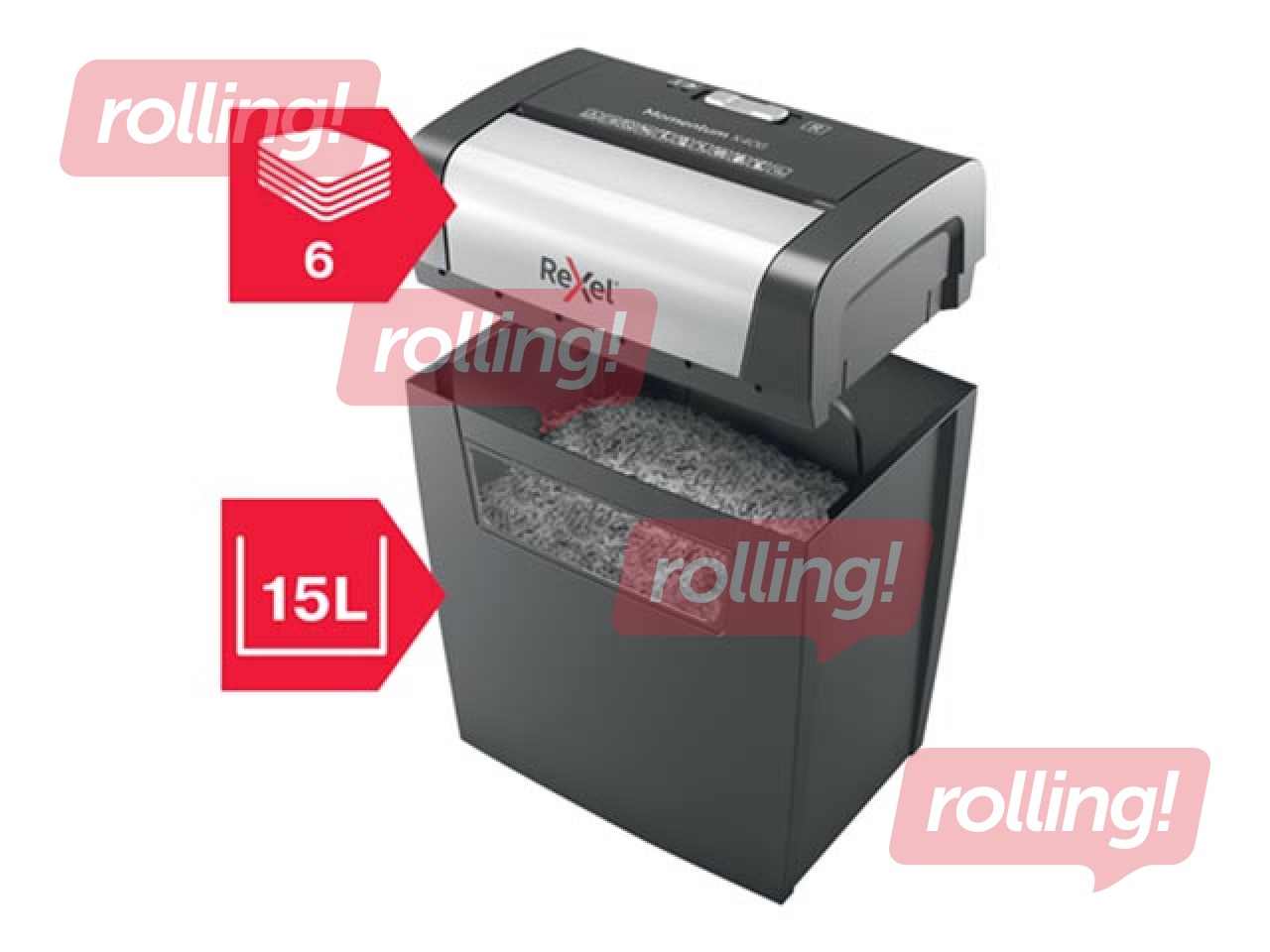 Dokumentu smalcinātājs Rexel Momentum X406, P4 + DĀVANA! Pērc papīra smalcinātāju un saņem dāvanu!