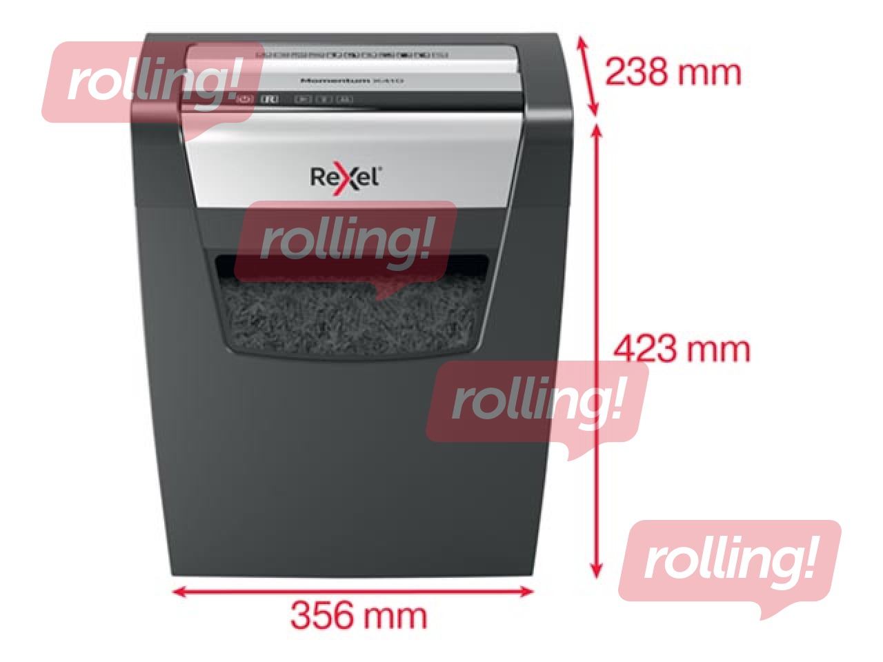 Dokumentu smalcinatājs Rexel Momentum X410, P4 + DĀVANA! Pērc papīra smalcinātāju un saņem dāvanu!
